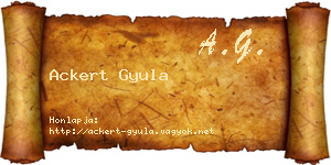 Ackert Gyula névjegykártya